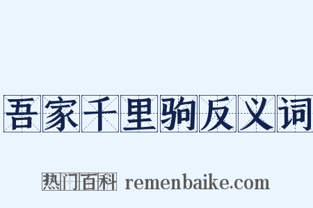 吾家千里驹反义词是什么意思的图片